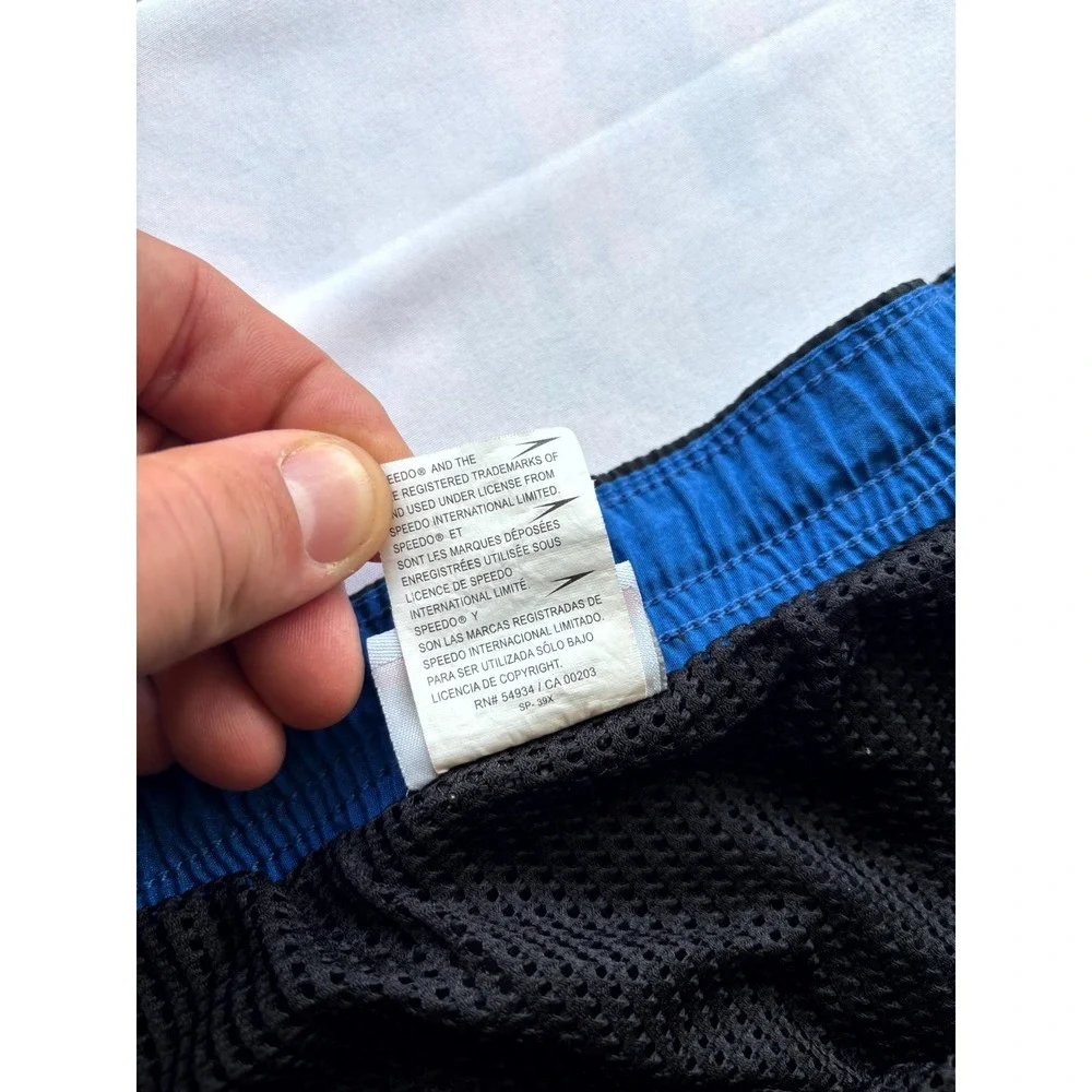 Speedo Swim Trunk Mens XL Black Nylon Logo Mesh Lined Drawstring Swim Wear Beach - Picture 6 of 8